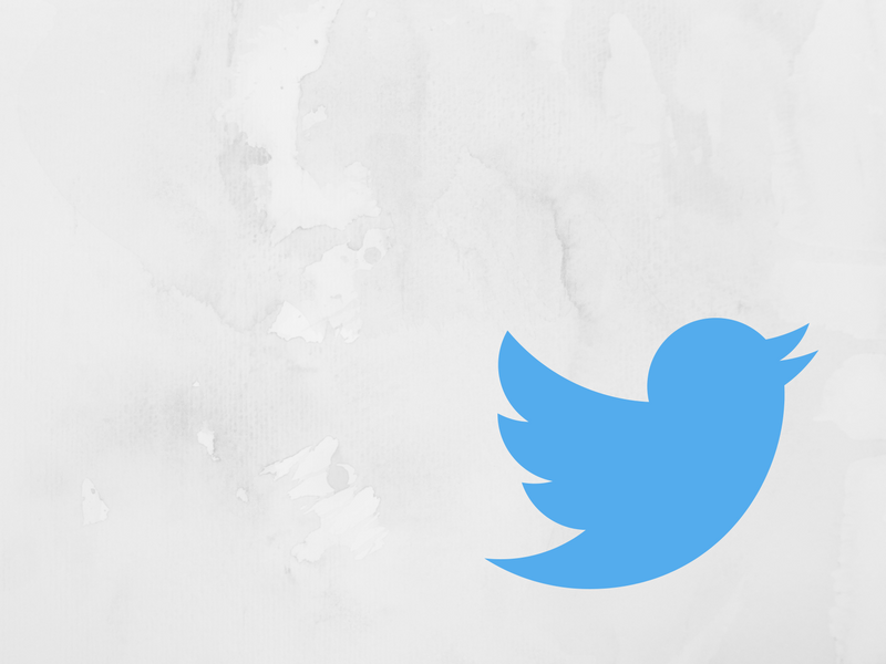 Twitter bird against white marble background